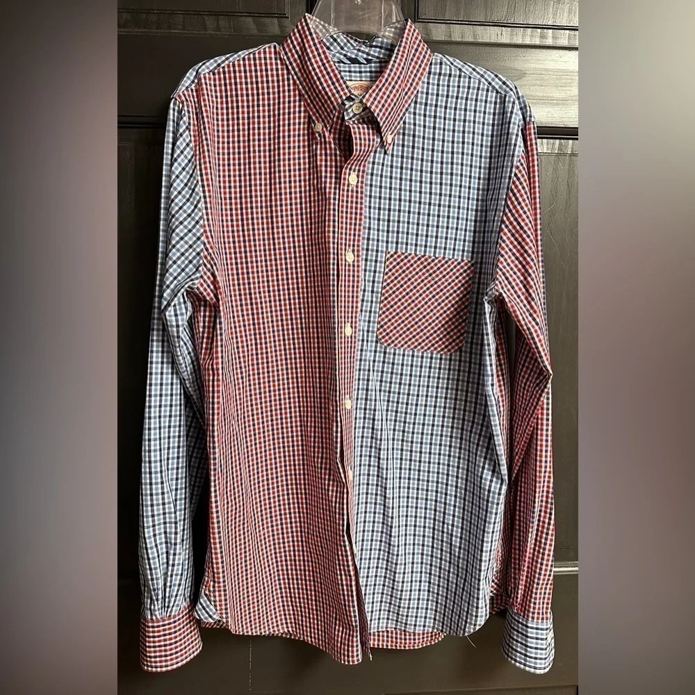 Brooks Brothers Long Sleeve Button Down Shirt Men’s Sz M Red White Blue Check - Picture 1 of 10